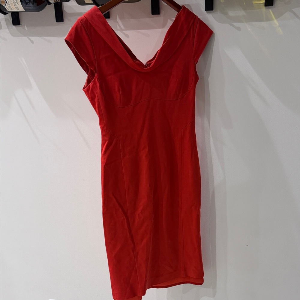 Reiss Red V-Neck Mini Dress